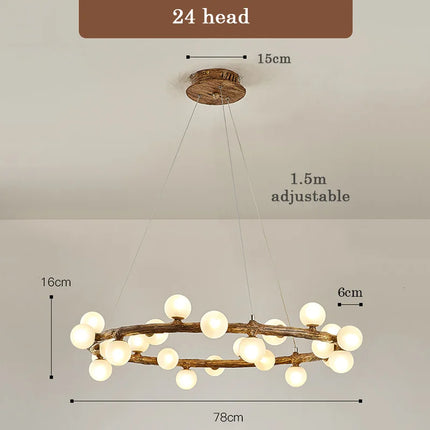 Lustre intérieur style wabi-sabi en bois artificiel — LZ4X9P2Q