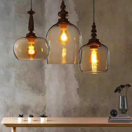 Suspension rétro en verre style loft nordique pour intérieur — LZ4X9T