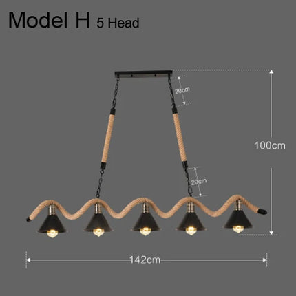 Suspension industrielle rustique avec corde pour intérieur — LZ7D4X