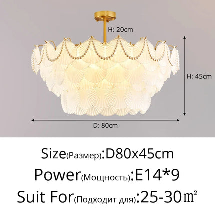 Lustre en cristal forme coquille Feng Shui — LZ4X9T2