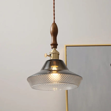 Suspension élégante en noyer et verre cuivre pour intérieur — LZ4X9P