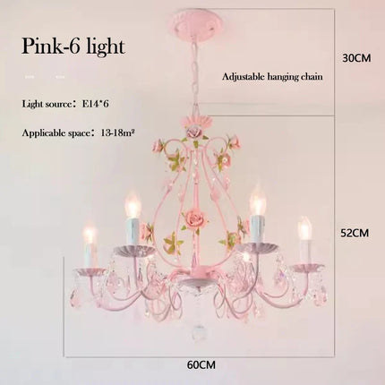 lustre en cristal bouquet floral style pastoral pour chambre d'enfant