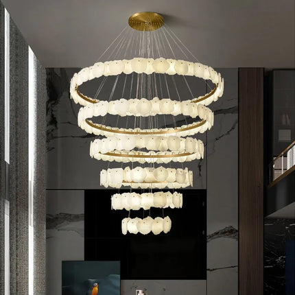 Lustre grand luxe en marbre naturel espagnol pour hôtel — LZ4P9XQ