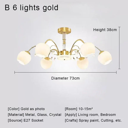 Lustre LED en cristal style nordique pour décoration intérieure — LZ4X9T