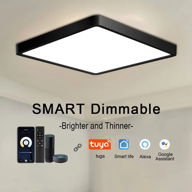 Tuya Smart LED plafonnier App commande vocale Alexa Google télécommande plafonniers carrés salon chambre éclairage