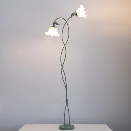 Lampadaire vintage pastoral avec appliques en verre — LZ4X9M