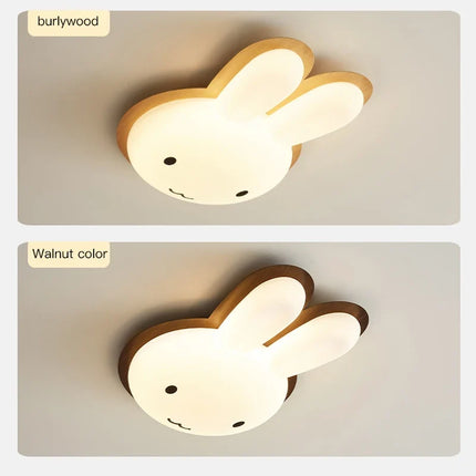 Lustre enfant design lapin en bois naturel — LZ4X9M