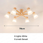 6 lumières blanches / Pas d'ampoule