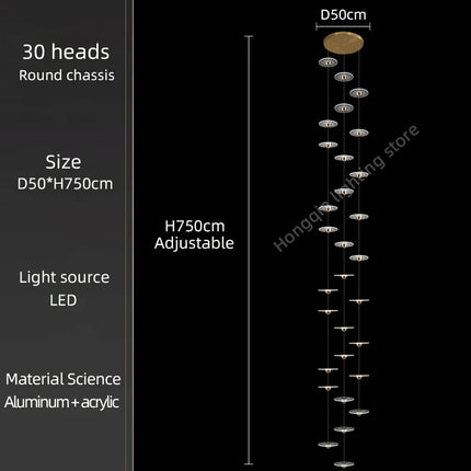 Lustre suspension design nordique simple et élégant pour escalier — LZ4X9T2