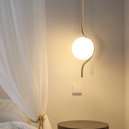 Suspension LED en verre laiteux style art déco — LZ4X9P2