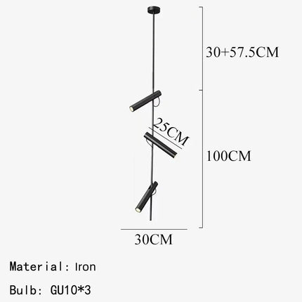 Lustre LED minimaliste rotatif en fer et acier 1 à 3 têtes — LZ4M9Q2N