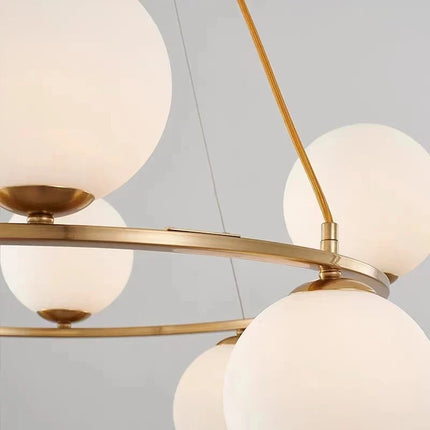 Suspension en verre blanc au design nordique pour intérieur décoratif — LZ4M9X