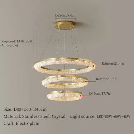 Lustre rond en cristal style nordique pour intérieur — LZ4Q7N2