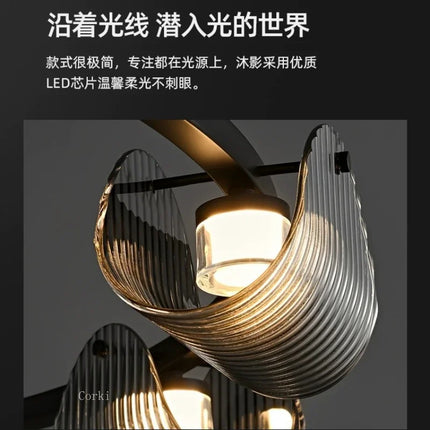 Suspension art déco en verre avec intensité lumineuse réglable — LZ4X9P2