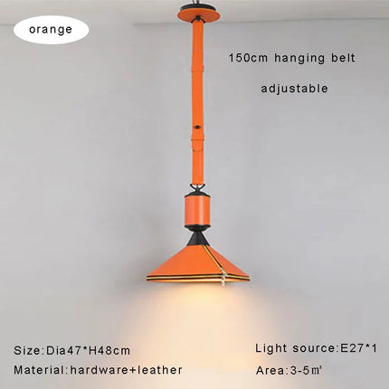 Lustre LED moderne avec ceinture en cuir pour décoration intérieure — LZ4X9P