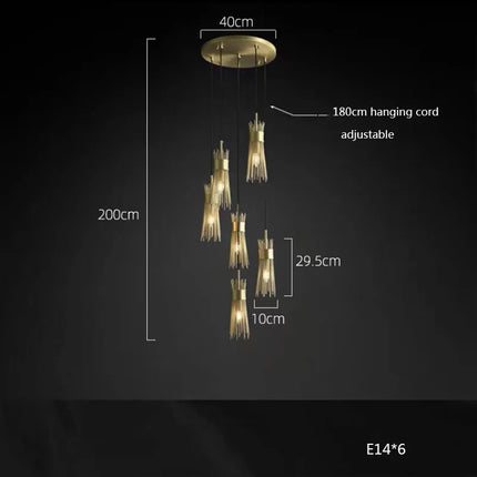 Lustre suspendu LED créatif en cuivre plein pour décoration — LZ4X9P