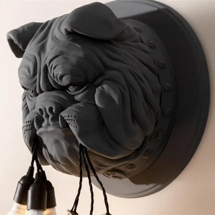 Applique murale vintage en résine à motif bouledogue — LZ4X9P