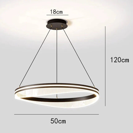Lustre rond noir LED pour éclairage intérieur salon — LZ4X9T2
