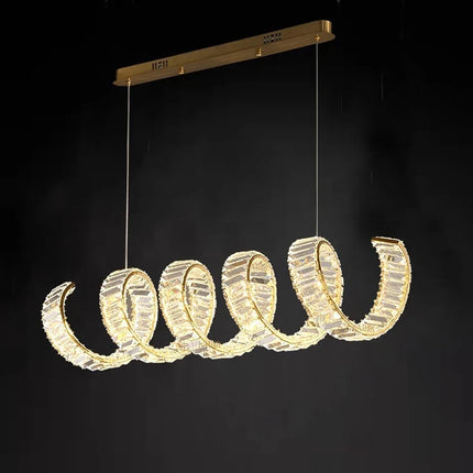 Lustre LED spirale dorée au design moderne — LZ4V9XQ