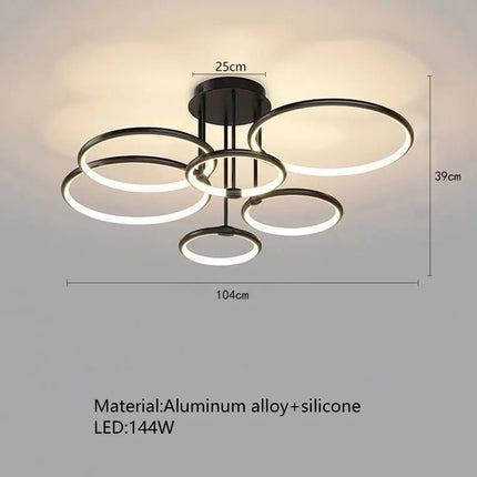 Plafonnier LED élégant noir et doré — LZ4M7X2Q