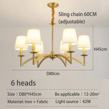 Lustre rétro américain en tissu pour décoration intérieure lumineuse — LZ4X9M