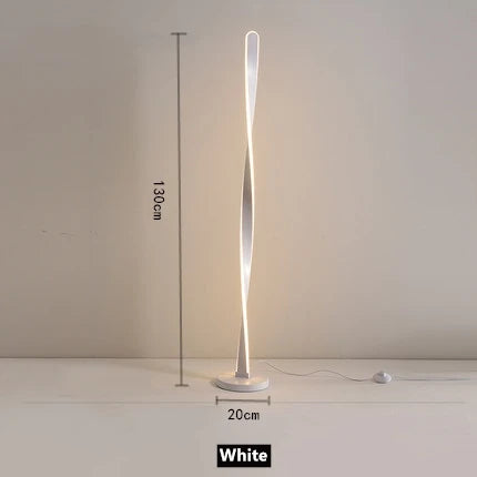Lampadaire moderne spirale en aluminium et acrylique à intensité variable — LZ4X9T