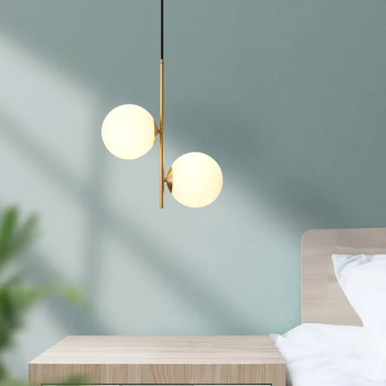 Suspension design en verre et laiton noir moderne — LZ4X9P