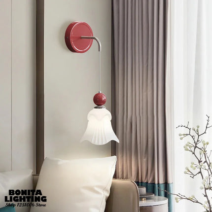 Applique murale en verre givré à décor floral élégant — LZ4X9P2