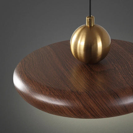 Lustre suspension en fer effet grain de bois avec variateur — LZ4P9XQ