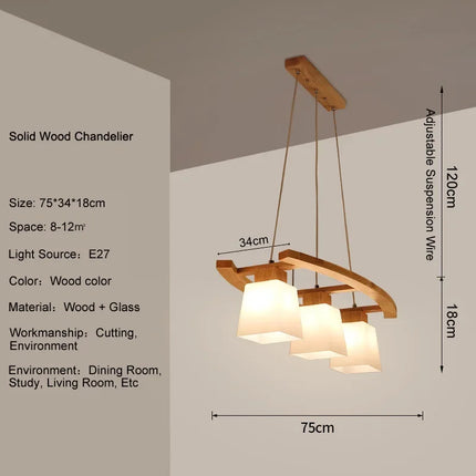 Suspension en bois style nordique japonais pour intérieur contemporain — LZ4X9M