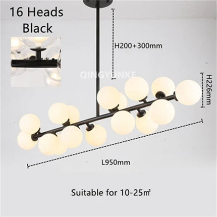 Lustre suspension boule en verre LED pour décoration intérieure — LZ4X9M