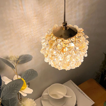 Suspension moderne en cristal avec cordon métallique réglable — LZ4G7P2