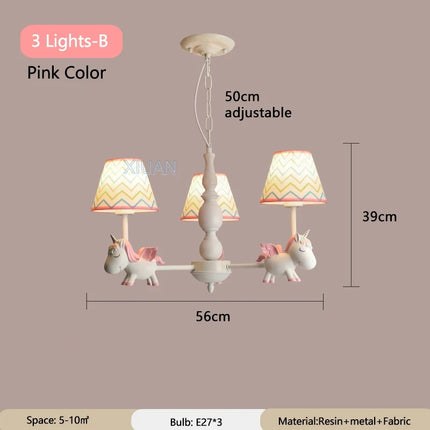 Lustre suspension dessin animé licorne pour chambre d’enfant — LZ4P9XQ