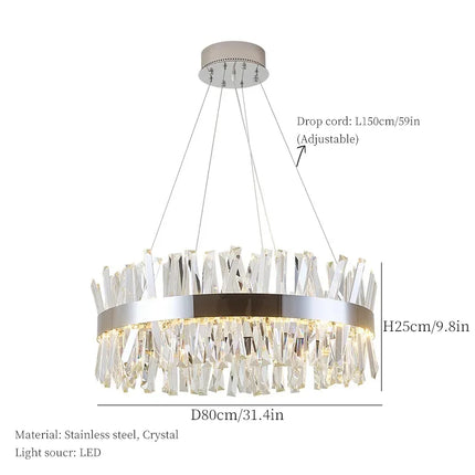 Lustre en cristal lumineux style nordique pour décoration moderne — LZ4XJ9