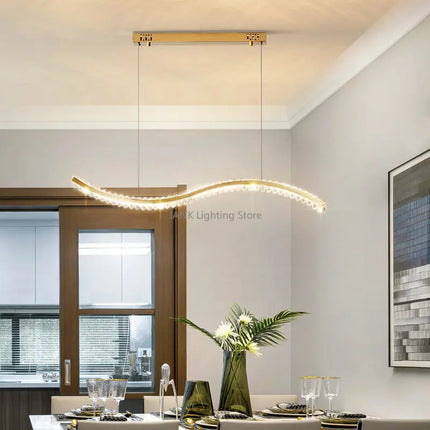 Lustre LED moderne en cristal de luxe forme S — LZ4X9J