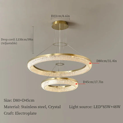 Lustre rond en cristal style nordique pour intérieur — LZ4Q7N2
