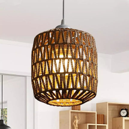 Suspension en abat-jour tissé en rotin naturel — LZ4X9P