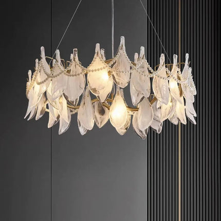 Lustre suspension postmoderne en verre dépoli — LZ4G7XQ