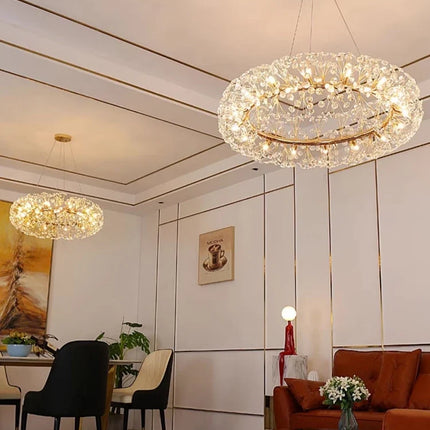 Lustre moderne en cristal forme pissenlit créatif et atmosphérique — LZ4X9Q2M