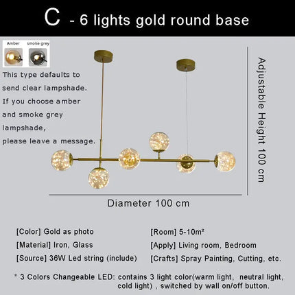Lustre LED au design nordique pour décoration intérieure — LZ4X9M