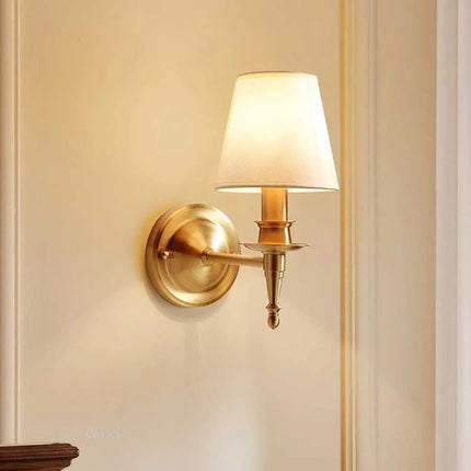 Applique murale américaine à deux bras en cuivre LED pour décoration artistique — LZ4N7Q2