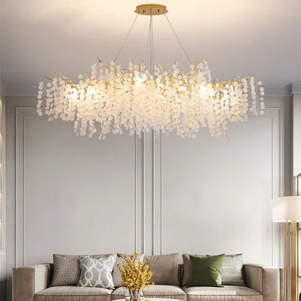 Lustre en cristal doré style européen pour décoration intérieure élégante — LZ4M9Q2