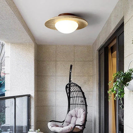 Plafonnier disque en travertin style wabi sabi pour intérieur et extérieur — LZ4X9M