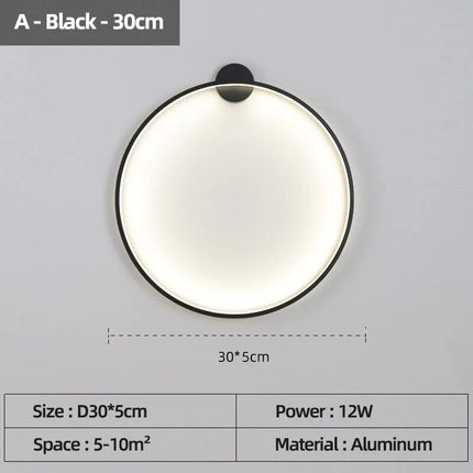 Applique murale LED cercle pour décoration intérieure — LZ4G7X9