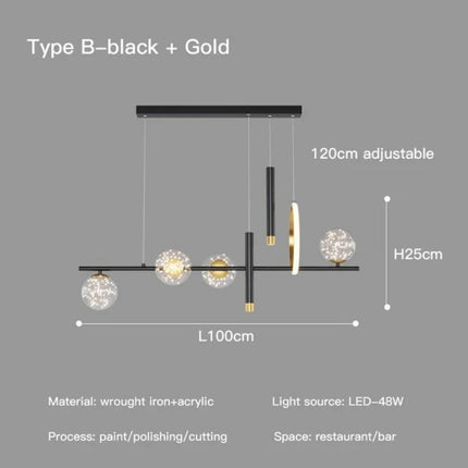 Lustre LED Gypsophile en verre avec gradation à distance — LZ4X9P