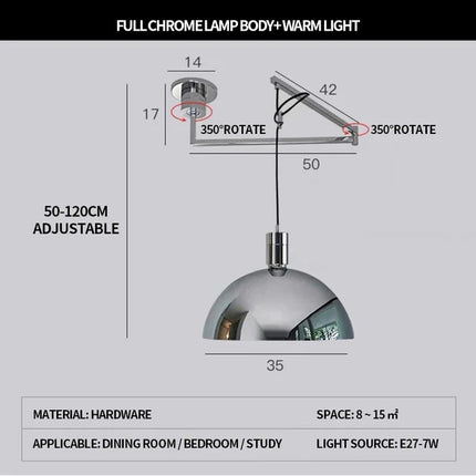 Lustre pliable télescopique au design nordique contemporain — LZ4X9M