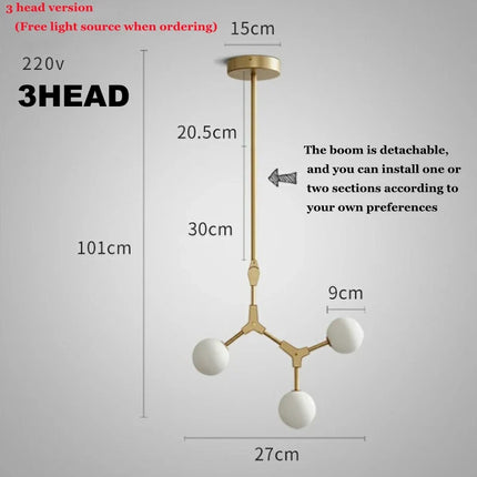 Lustre suspension nordique en verre pour éclairage élégant — LZ4X9B