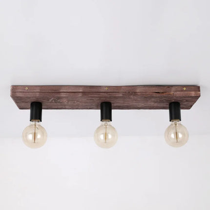 Lustre vintage créatif en bois massif pour salon et restaurant — LZ4X9P