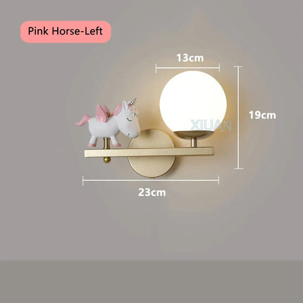 applique murale licorne rose pour chambre d'enfant