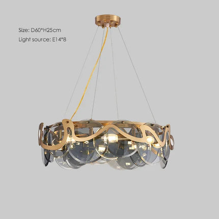 Lustre suspension en verre pour salon au style post-moderne — LZ4X9T2